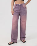 Afterlight Wide Straight Leg Jeans - Purple