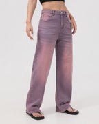Afterlight Wide Straight Leg Jeans - Purple