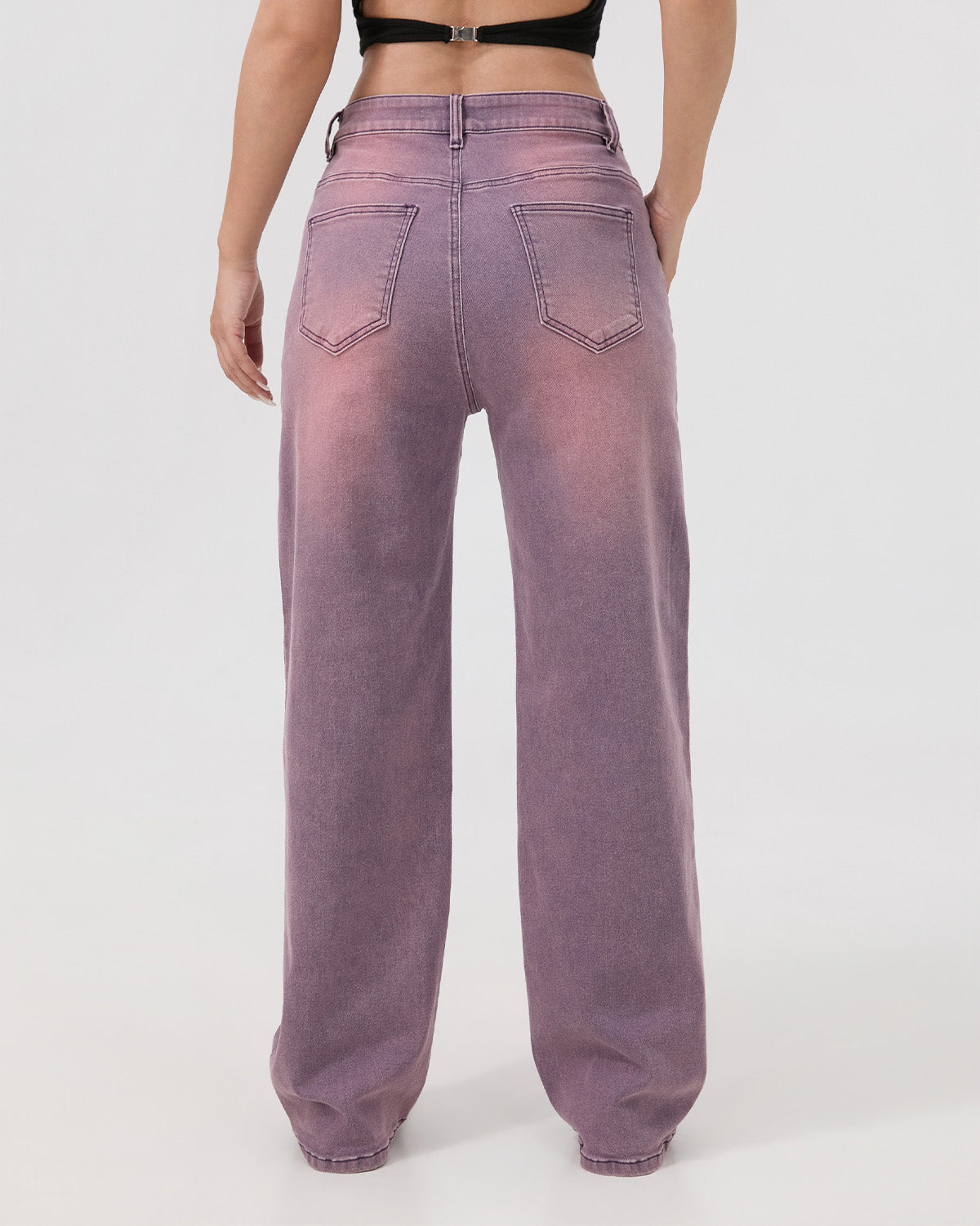 Afterlight Wide Straight Leg Jeans - Purple