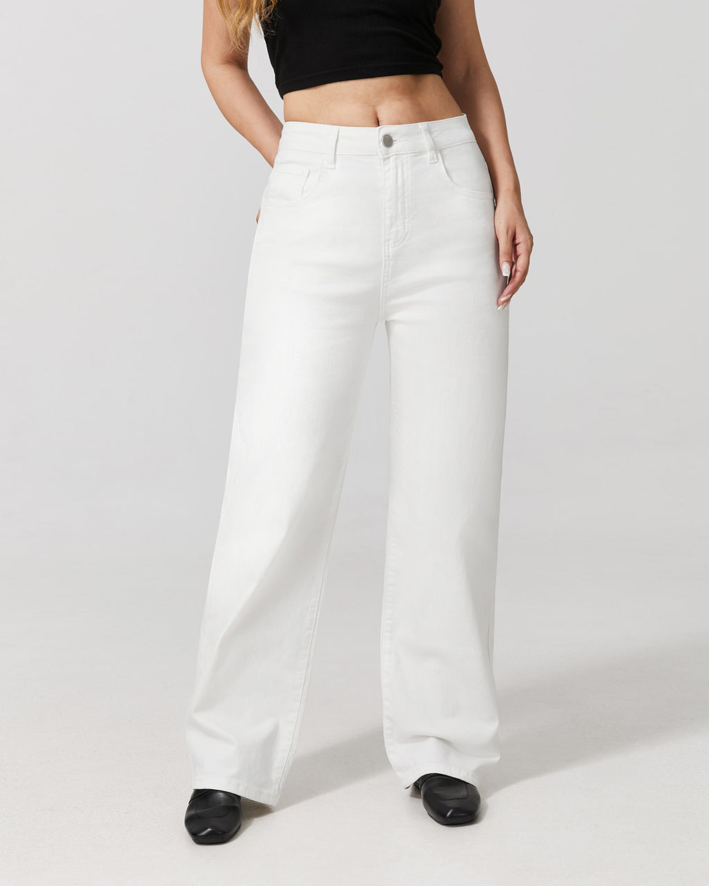 Afterlight Wide Straight Leg Jeans - White
