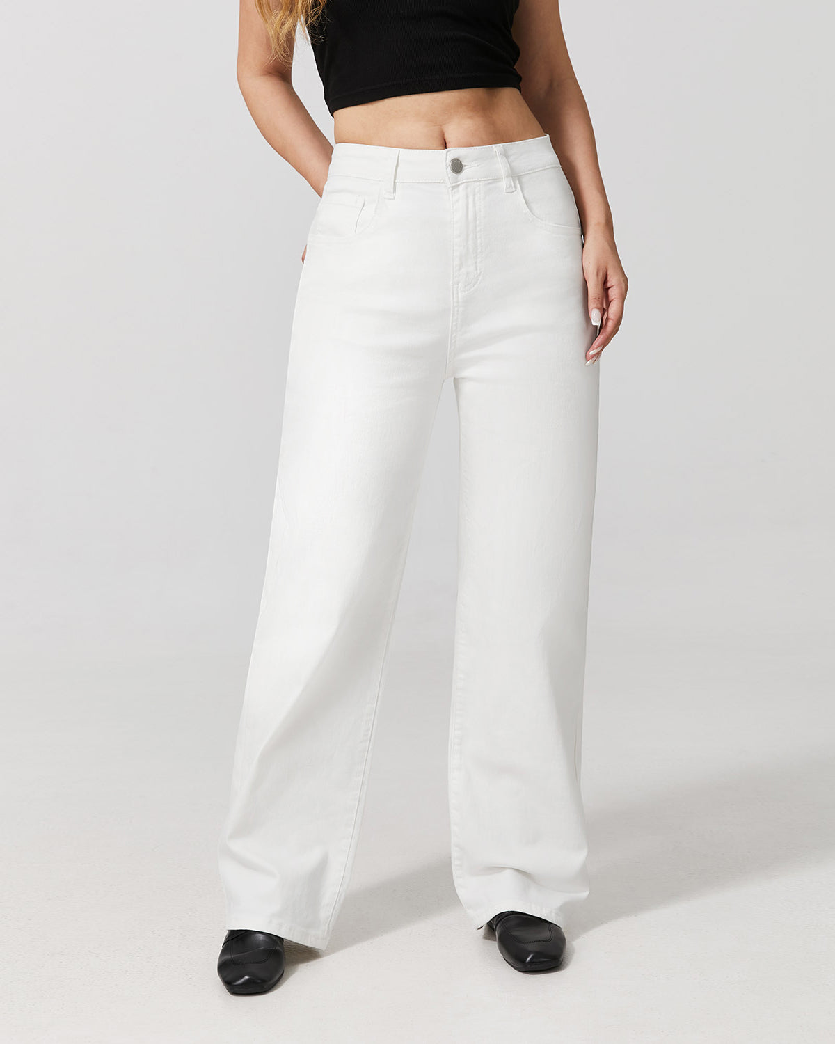 Afterlight Wide Straight Leg Jeans - White