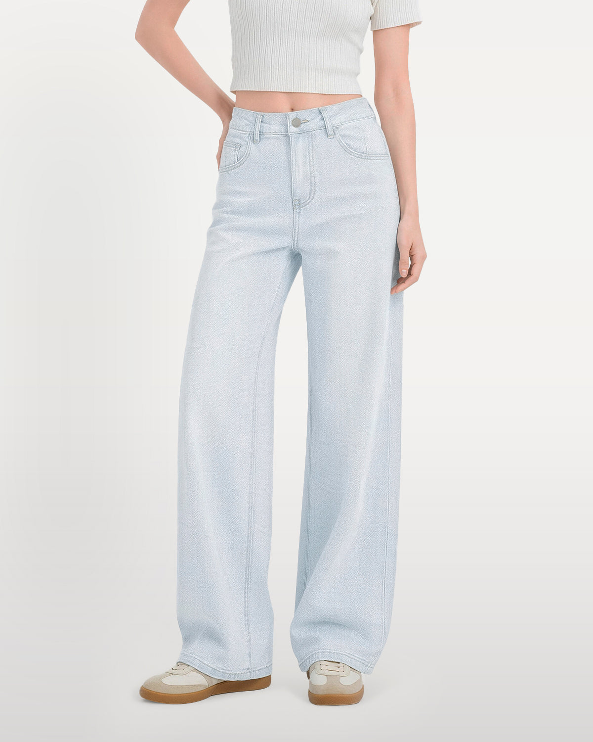 Afterlight Wide Straight Leg Jeans - Sky Blue