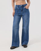 Outline Subtle Flare Jeans - Dark Blue