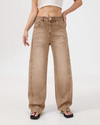Arc Curved Barrel Jeans - Brown