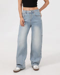 Arc Curved Barrel Jeans - Sky Blue