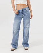 Dusk Mid Low Rise Straight Leg Jeans - Light Blue