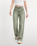 Afterlight Wide Straight Leg Jeans - Green