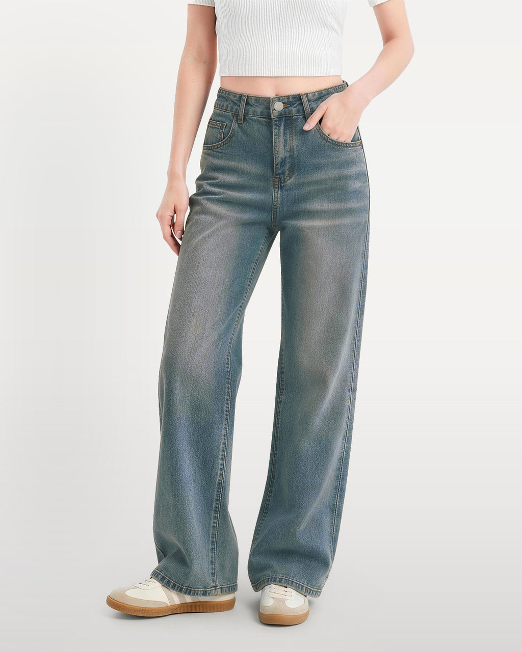Afterlight Wide Straight Leg Jeans - Dusk Blue