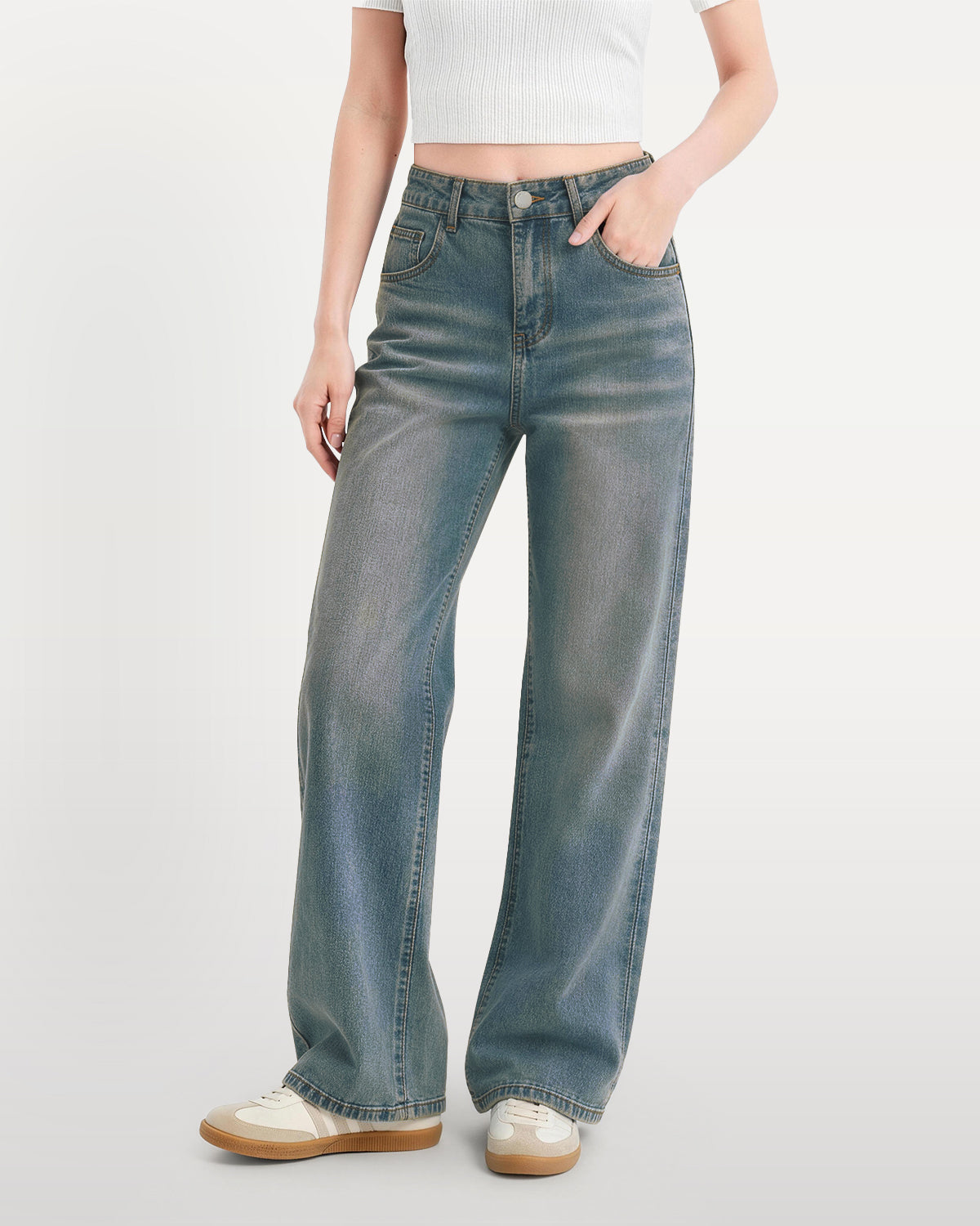 Afterlight Wide Straight Leg Jeans - Dusk Blue
