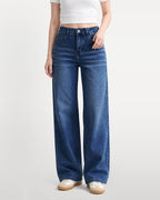 Afterlight Wide Straight Leg Jeans - Dark Blue