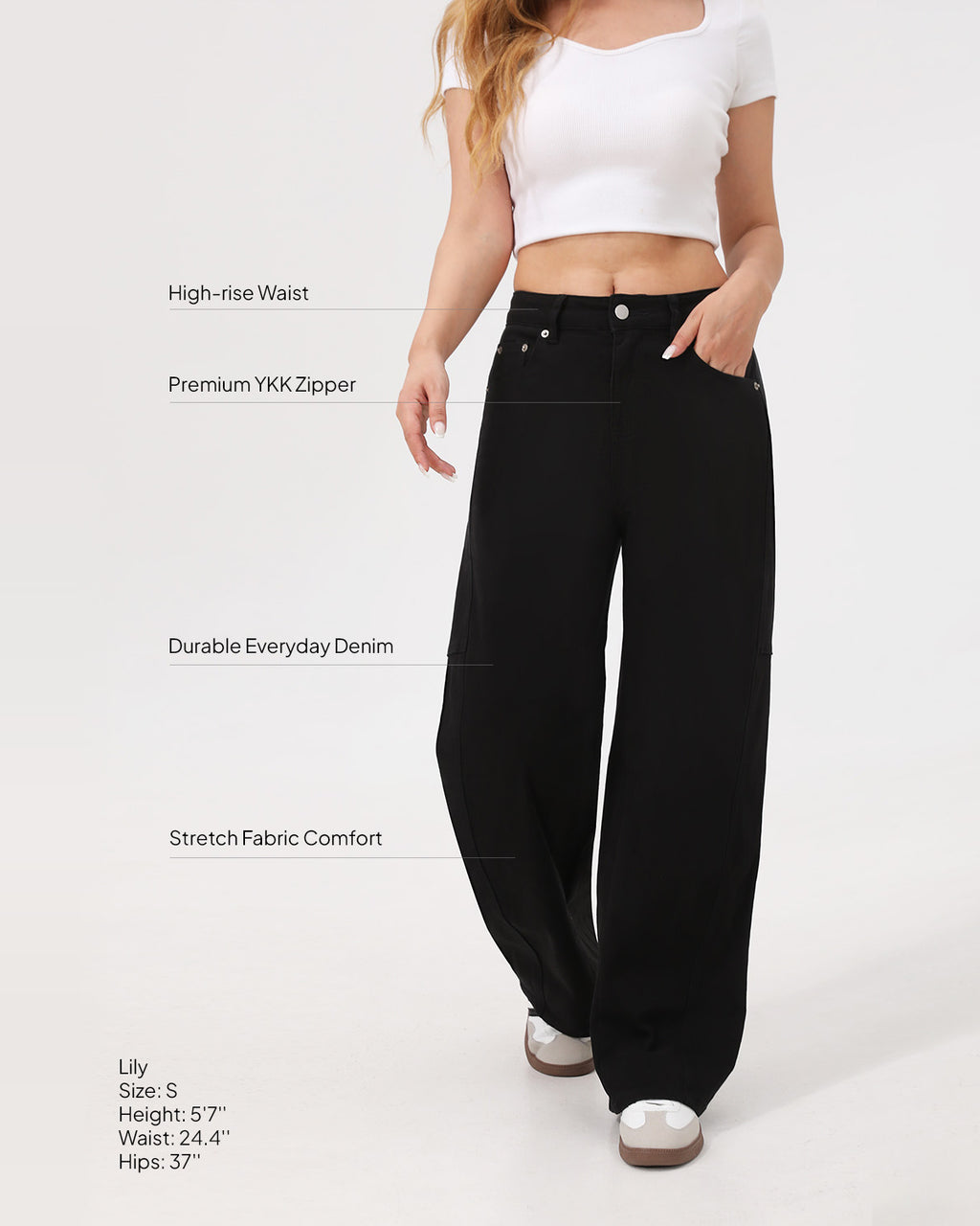 Arc Curved Barrel Jeans - Black