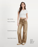 Afterlight Wide Straight Leg Jeans - Brown