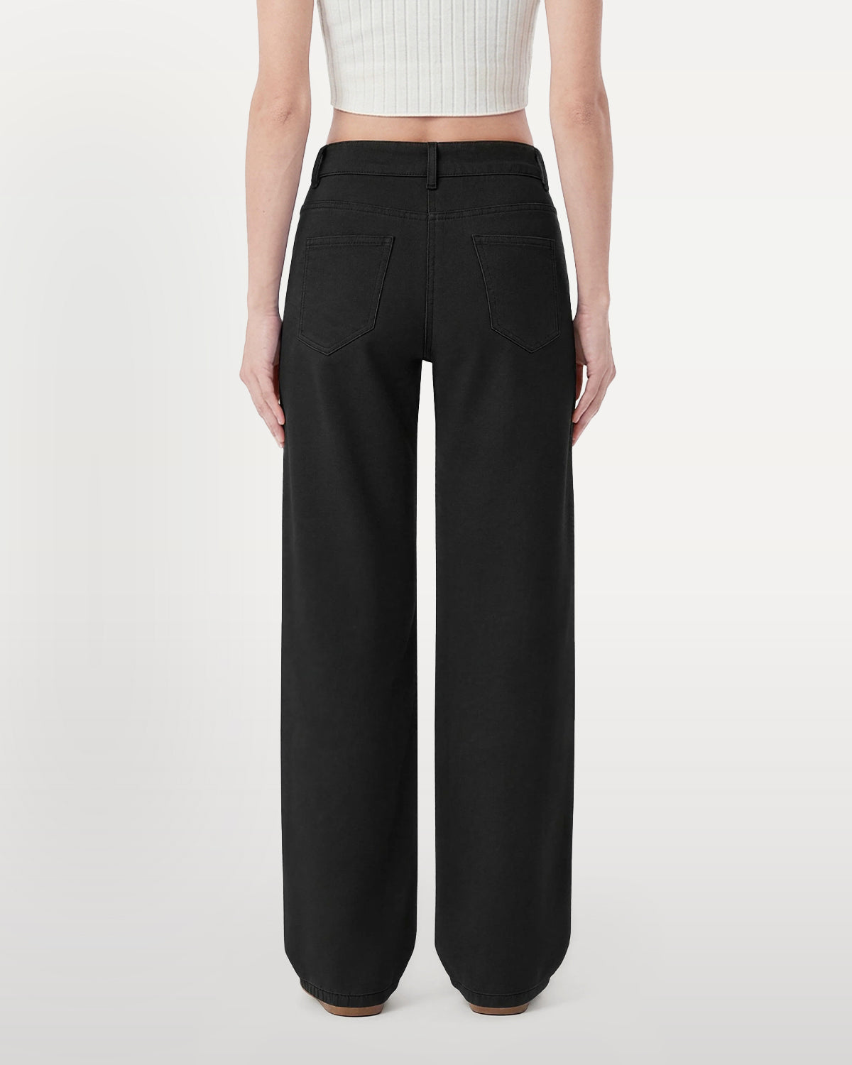 Afterlight Wide Straight Leg Jeans - Black