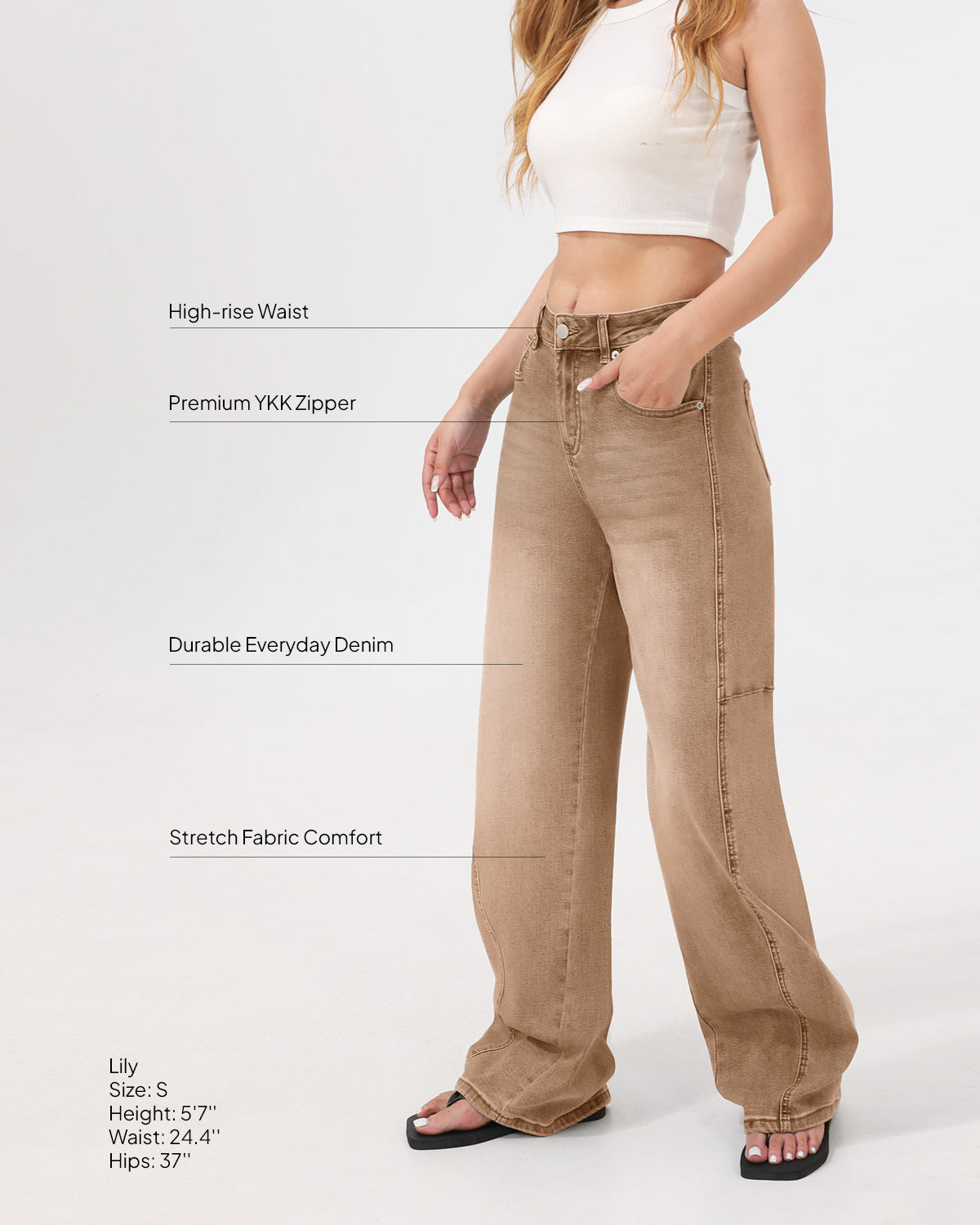 Arc Curved Barrel Jeans - Brown