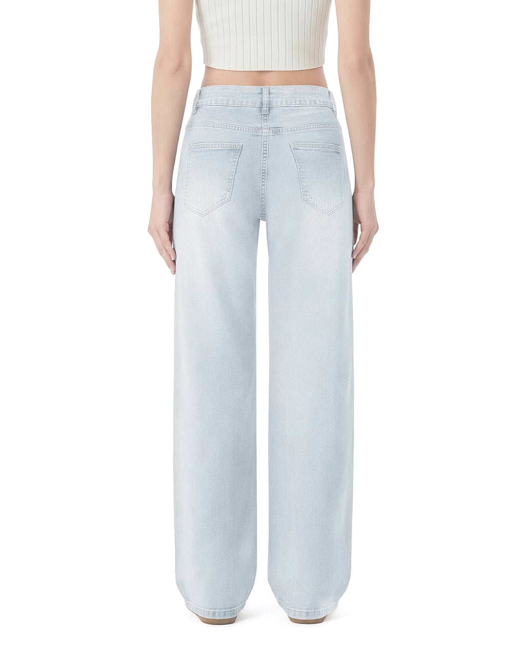 Afterlight Wide Straight Leg Jeans - Sky Blue