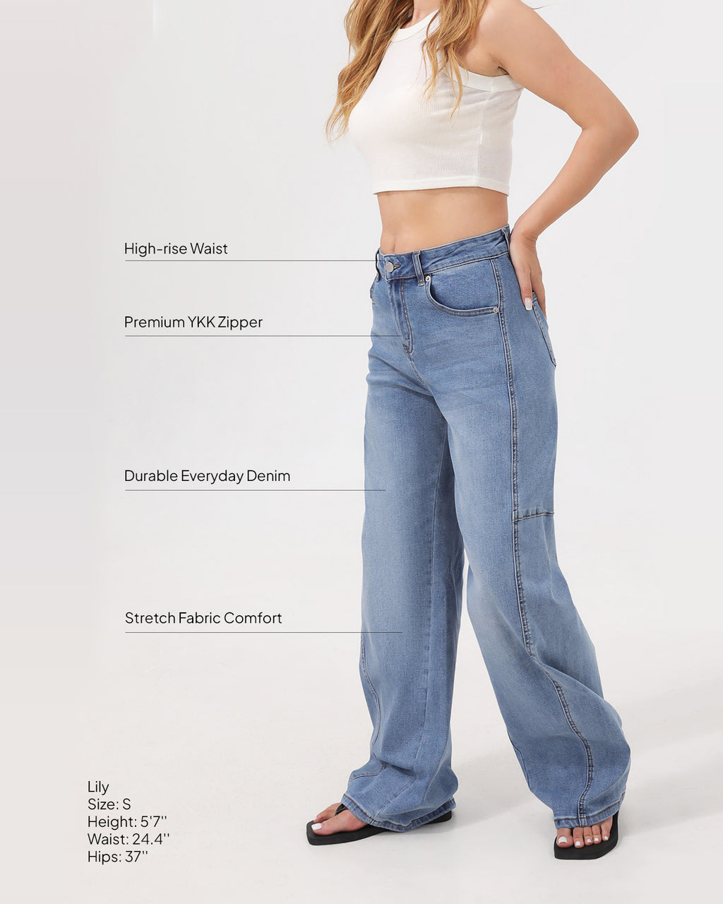 Arc Curved Barrel Jeans - Light Blue