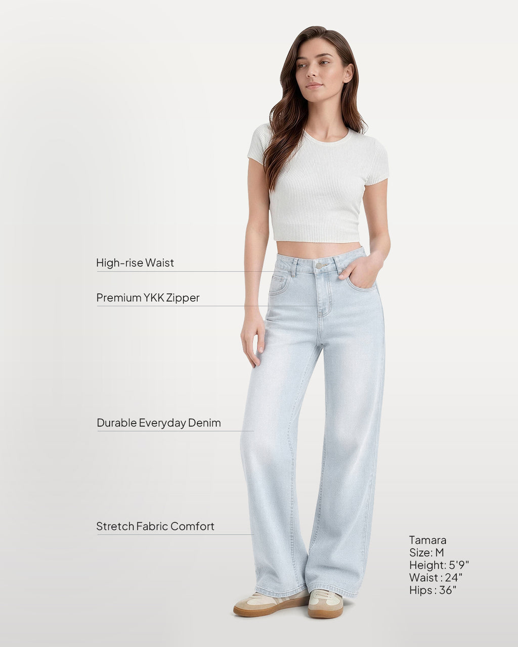 Afterlight Wide Straight Leg Jeans - Sky Blue