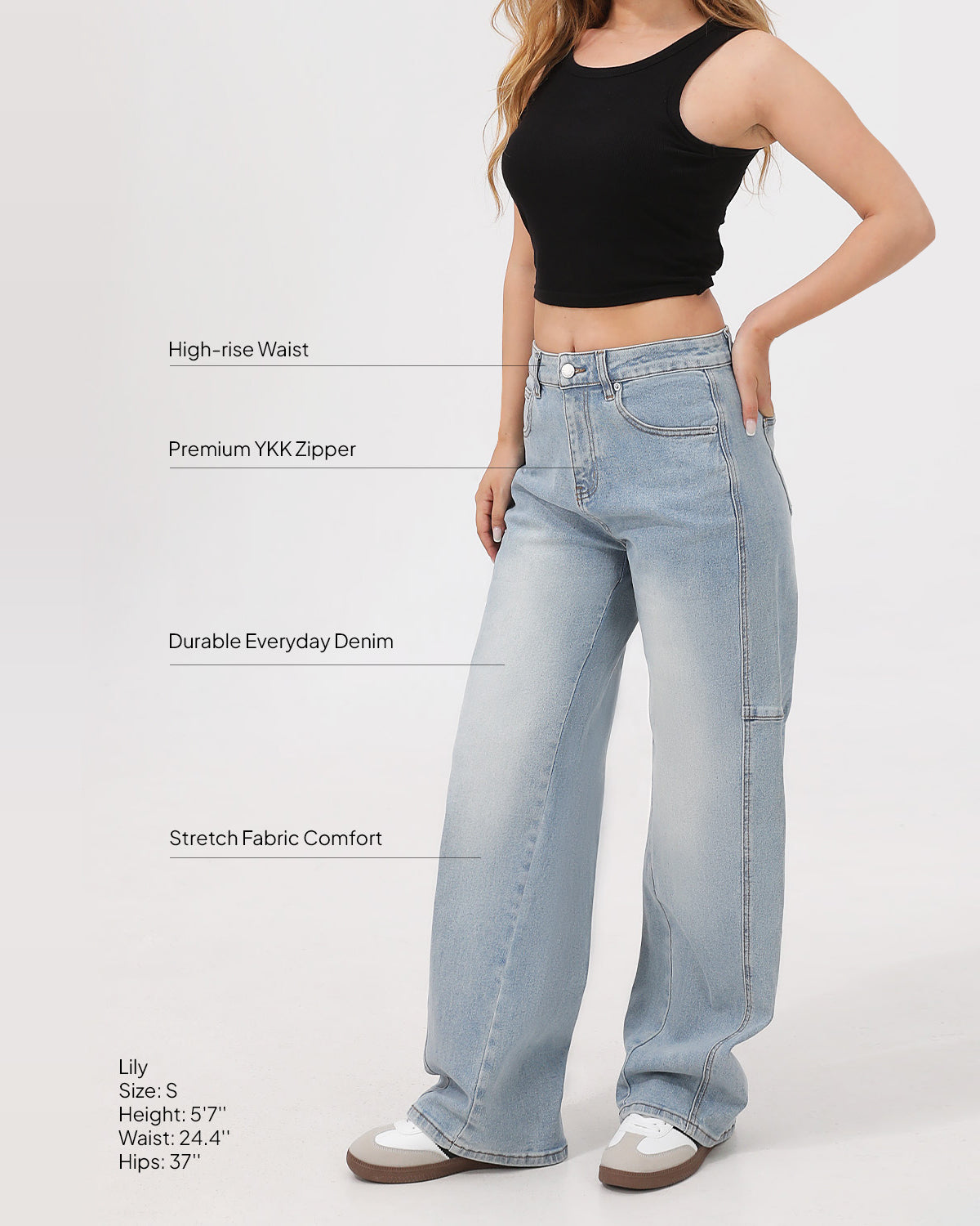Arc Curved Barrel Jeans - Sky Blue