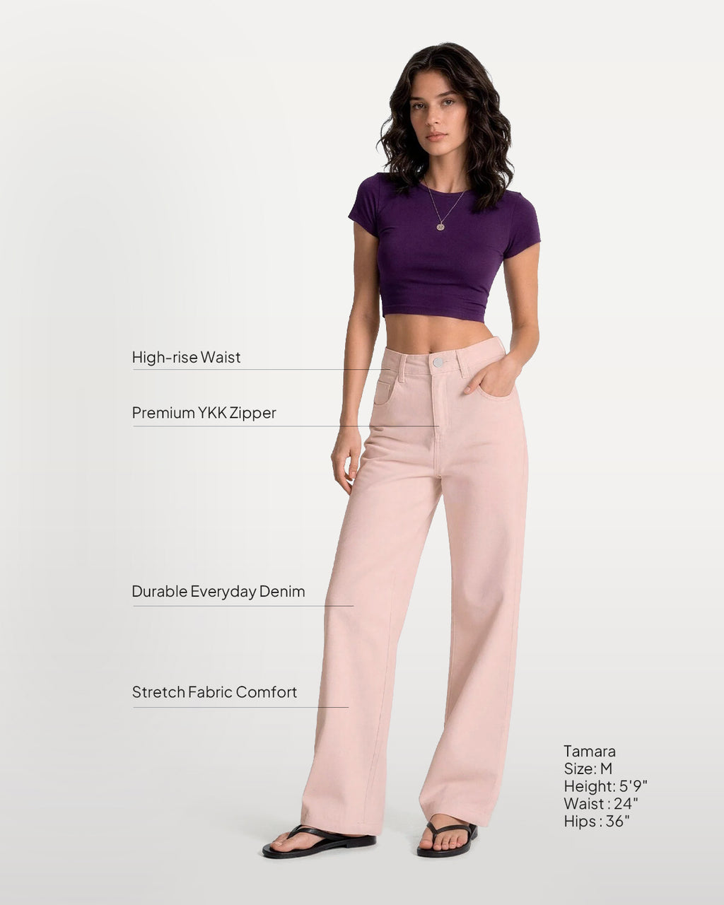 Afterlight Wide Straight Leg Jeans - Pink