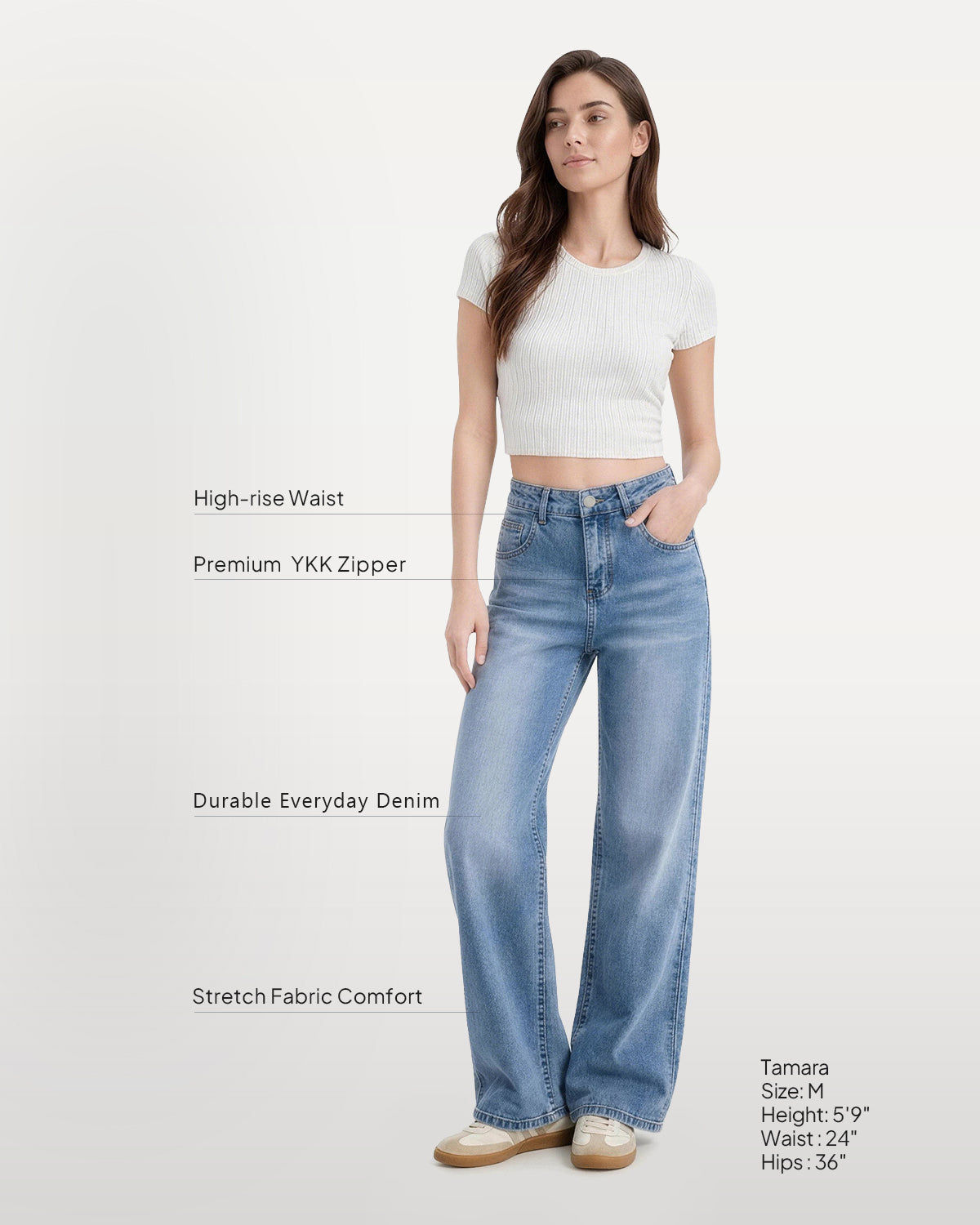 Afterlight Wide Straight Leg Jeans - Light Blue
