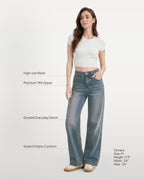Afterlight Wide Straight Leg Jeans - Dusk Blue
