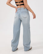 Arc Curved Barrel Jeans - Sky Blue