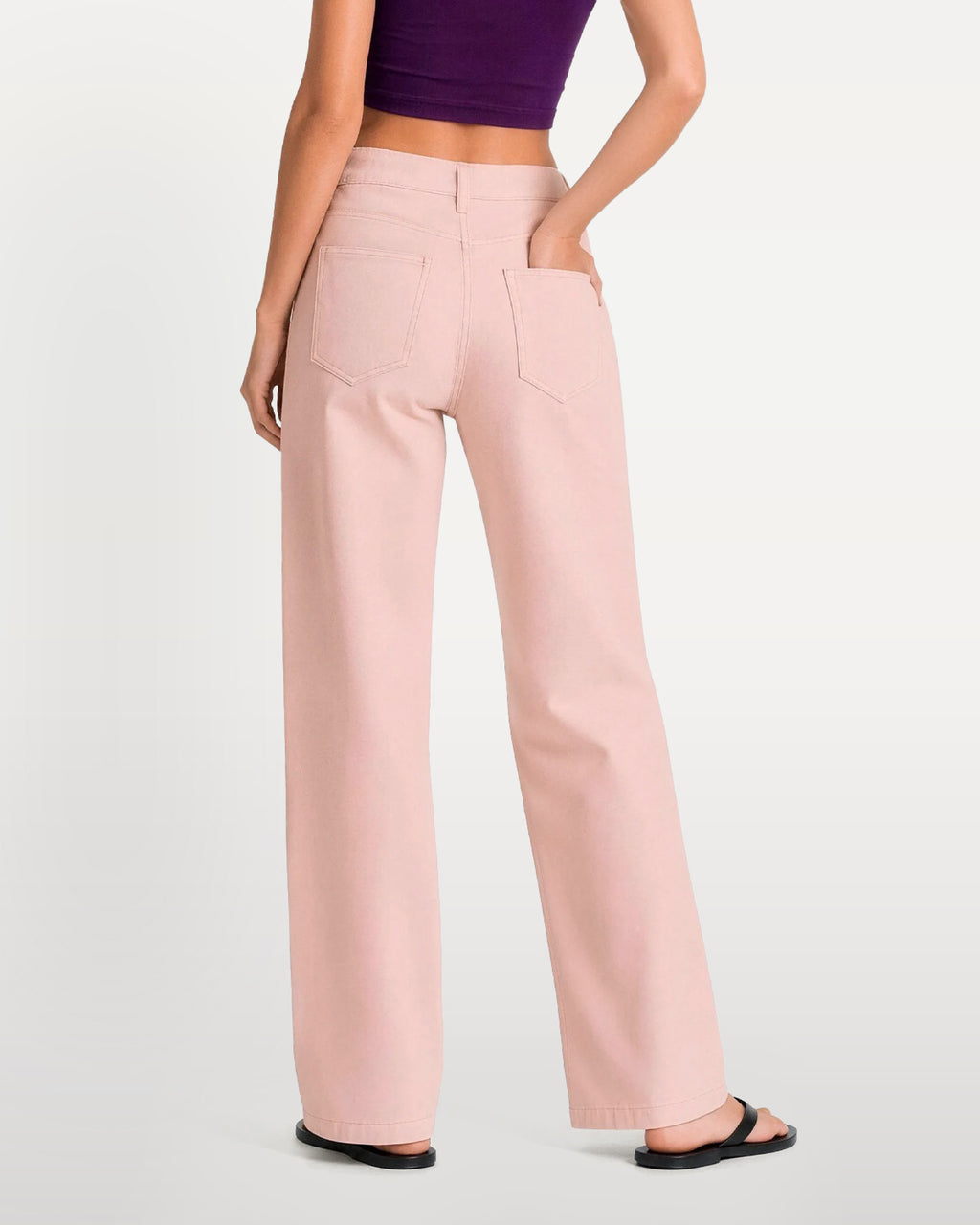 Afterlight Wide Straight Leg Jeans - Pink