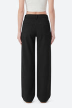 Nova Rhinestone Wide Straight Jeans – Black