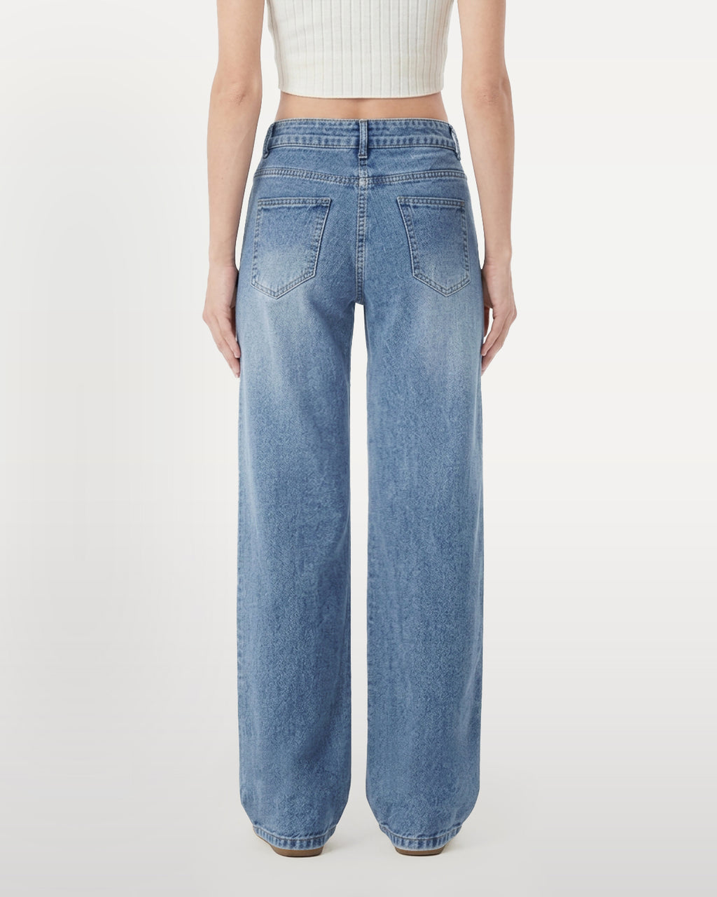 Afterlight Wide Straight Leg Jeans - Light Blue