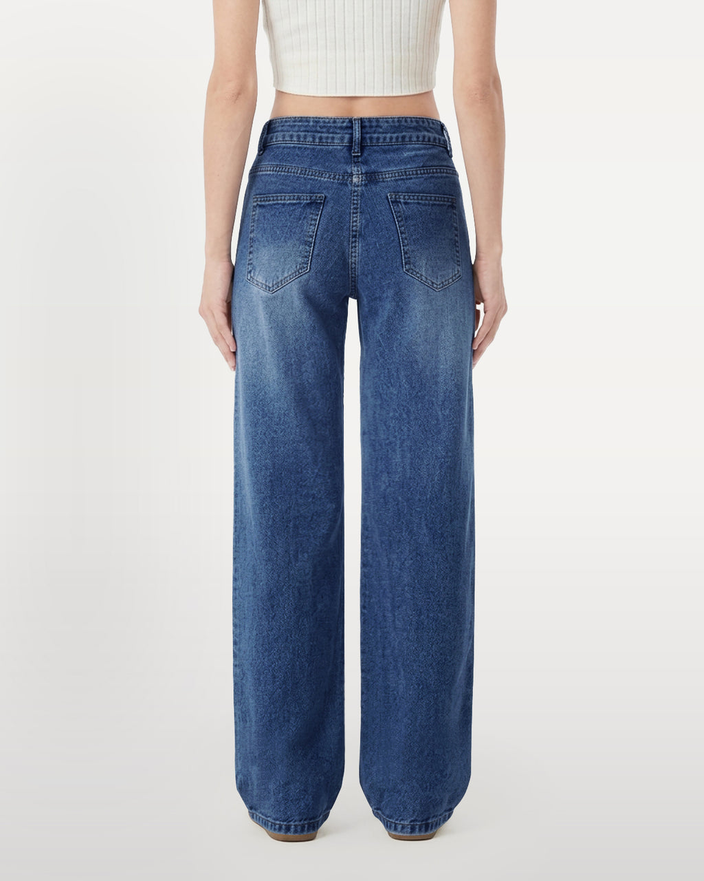 Afterlight Wide Straight Leg Jeans - Dark Blue