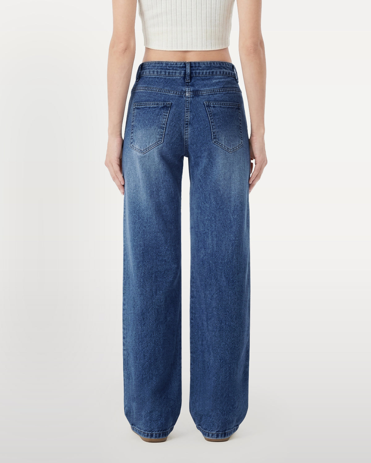 Afterlight Wide Straight Leg Jeans - Dark Blue