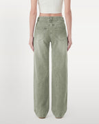 Afterlight Wide Straight Leg Jeans - Green