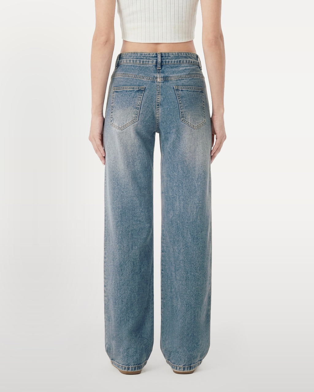 Afterlight Wide Straight Leg Jeans - Retro Blue