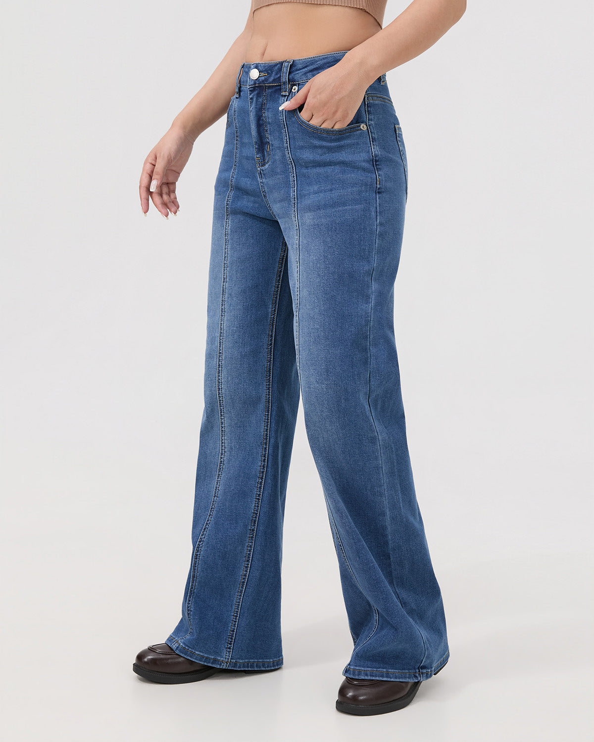 Outline Subtle Flare Jeans - Dark Blue