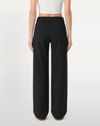 Nova Rhinestone Wide Straight Jeans – Black
