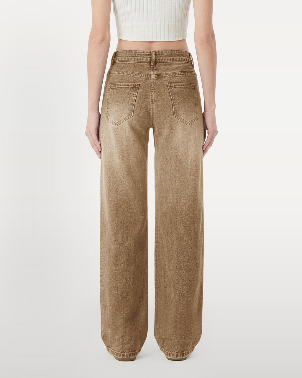 Afterlight Wide Straight Leg Jeans - Brown