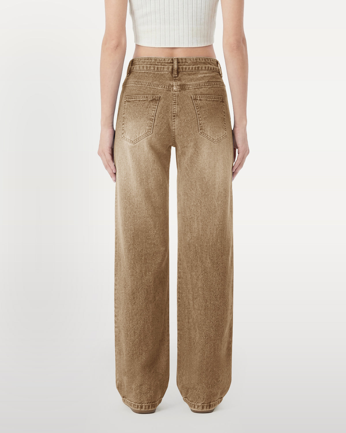 Afterlight Wide Straight Leg Jeans - Brown