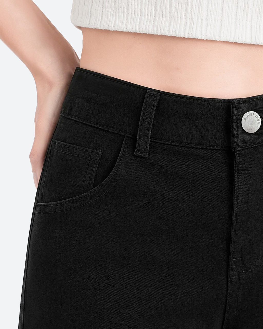 Afterlight Wide Straight Leg Jeans - Black
