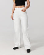 Afterlight Wide Straight Leg Jeans - White