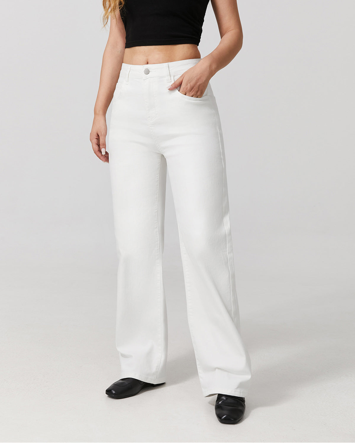 Afterlight Wide Straight Leg Jeans - White