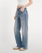 Afterlight Wide Straight Leg Jeans - Retro Blue