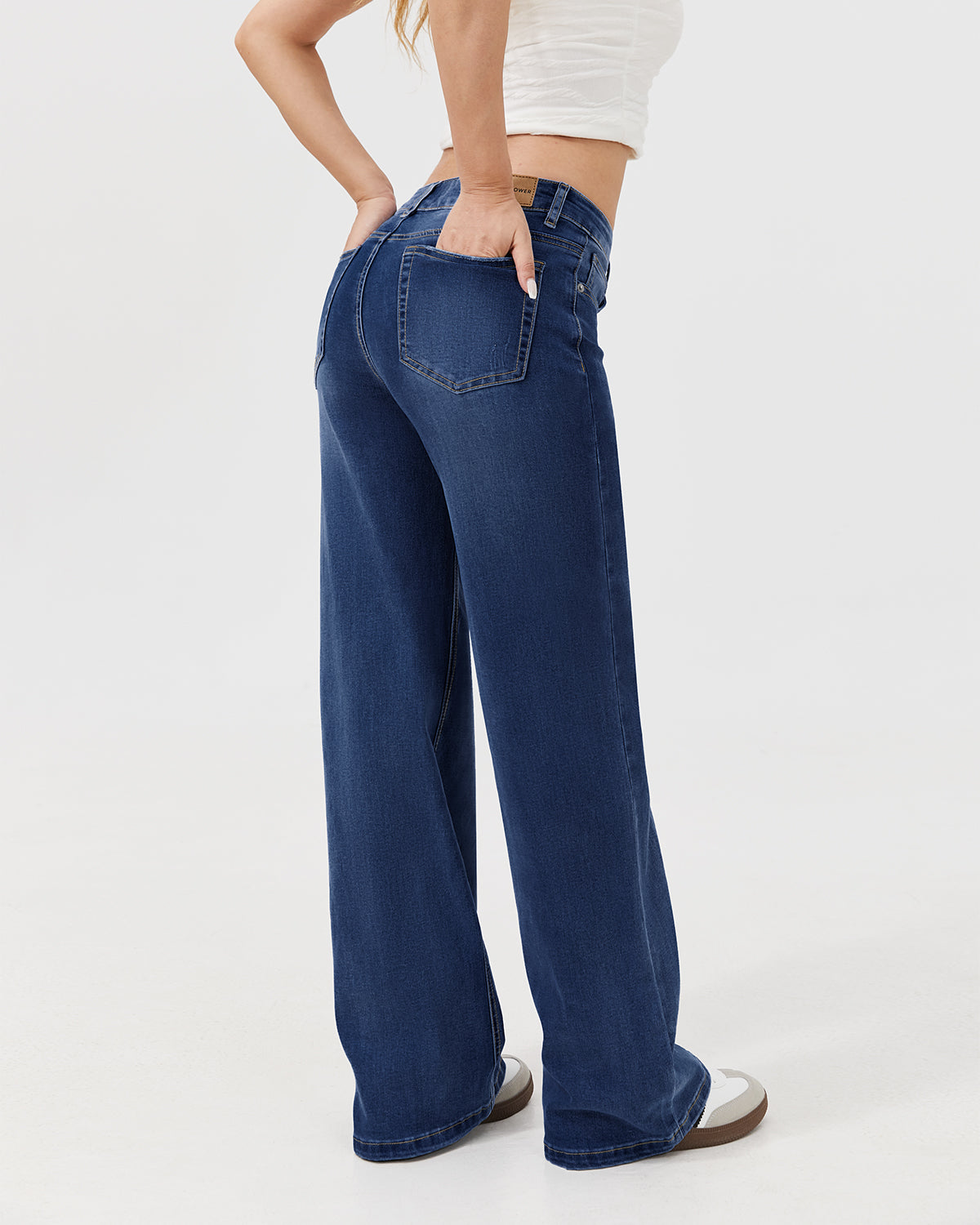 Dusk Mid Low Rise Baggy Jeans - Dark Blue