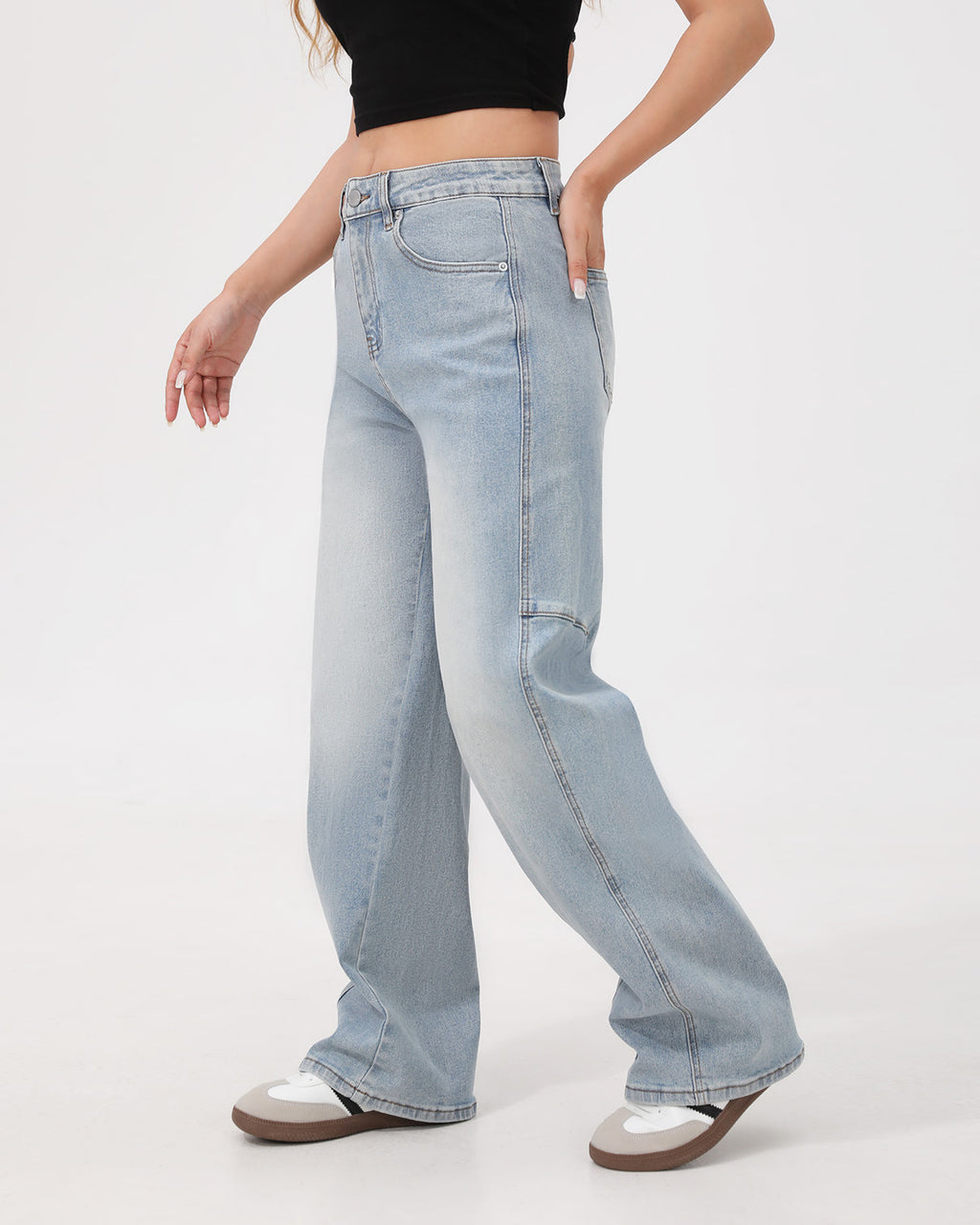 Arc Curved Barrel Jeans - Sky Blue