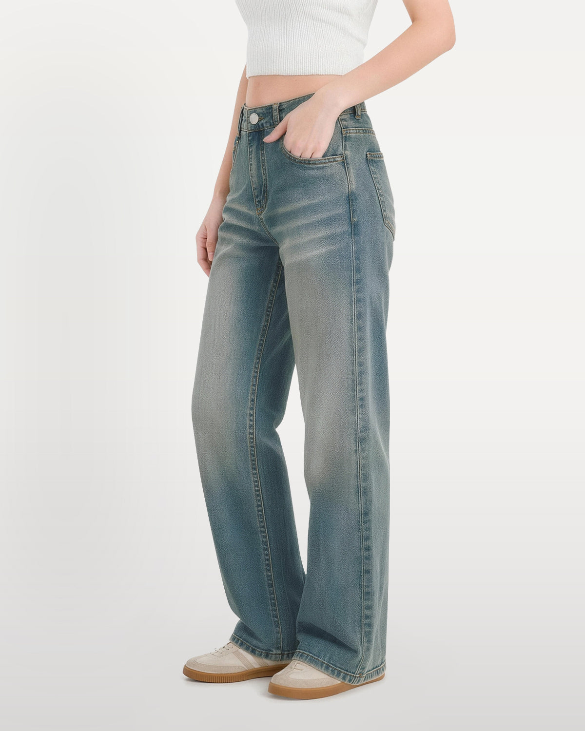 Afterlight Wide Straight Leg Jeans - Dusk Blue