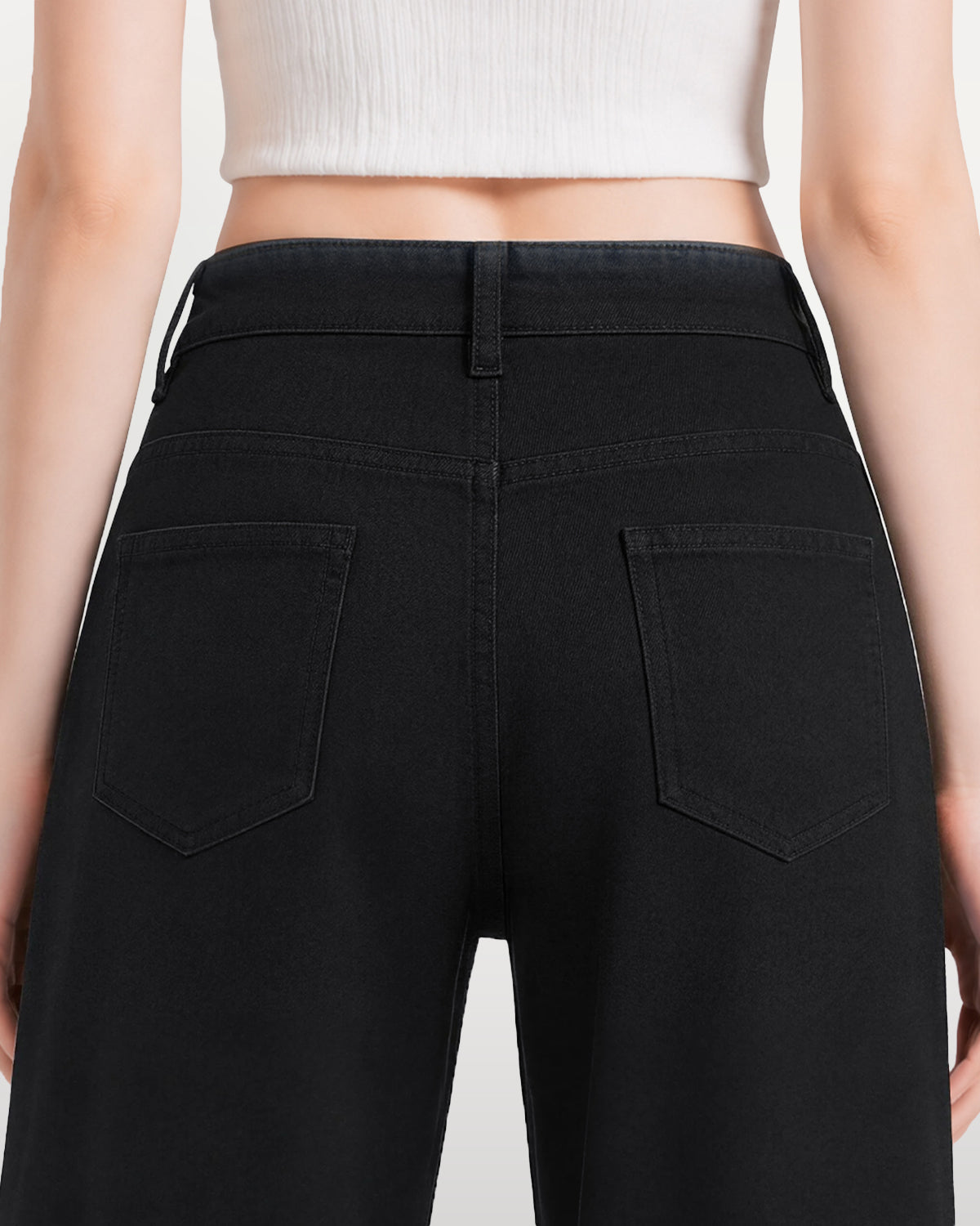 Afterlight Wide Straight Leg Jeans - Black