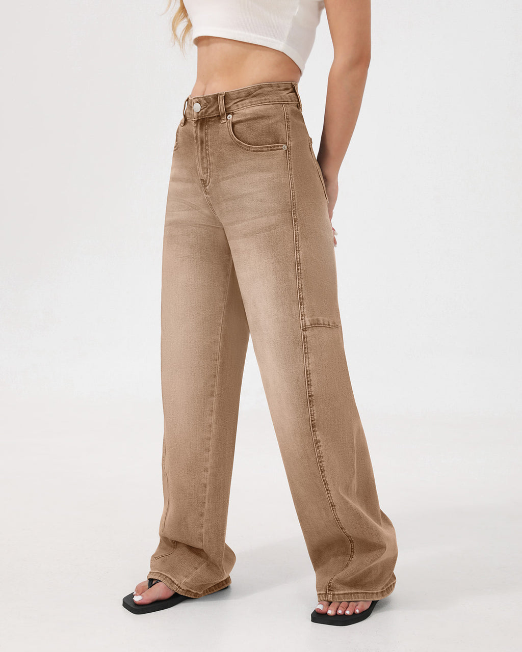 Arc Curved Barrel Jeans - Brown