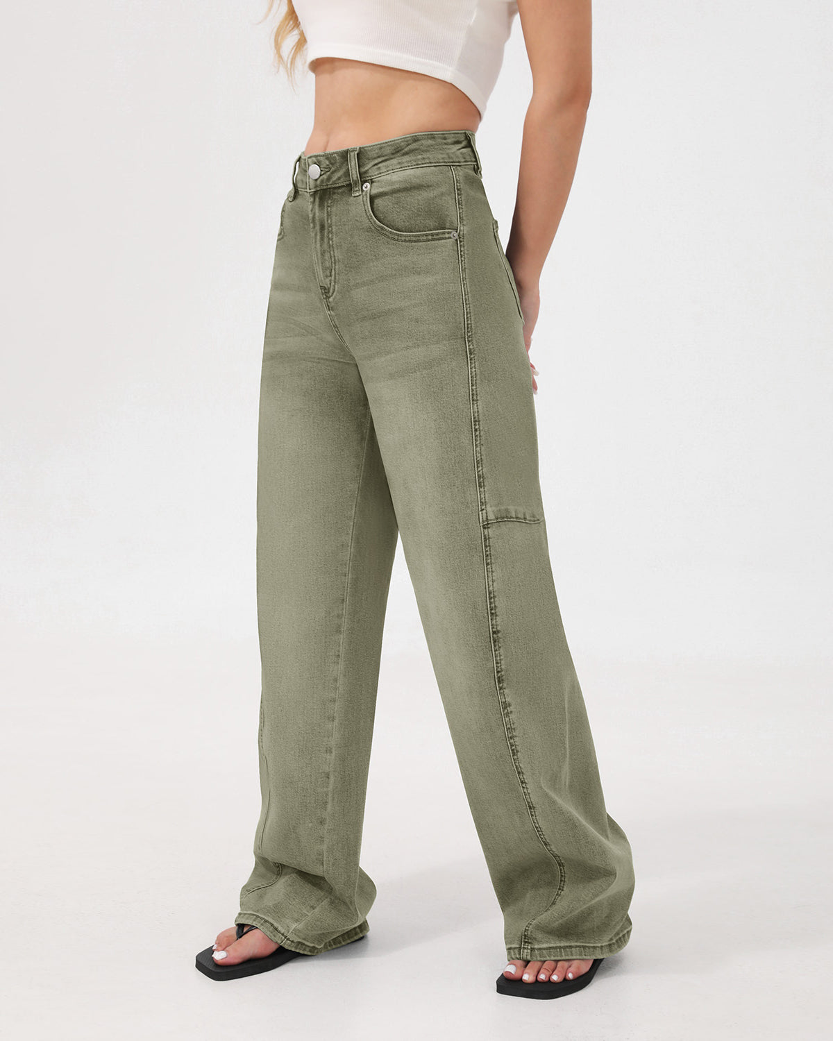 Arc Curved Barrel Jeans - Green