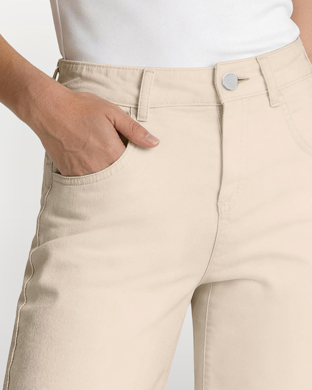 Afterlight Wide Straight Leg Jeans - Beige