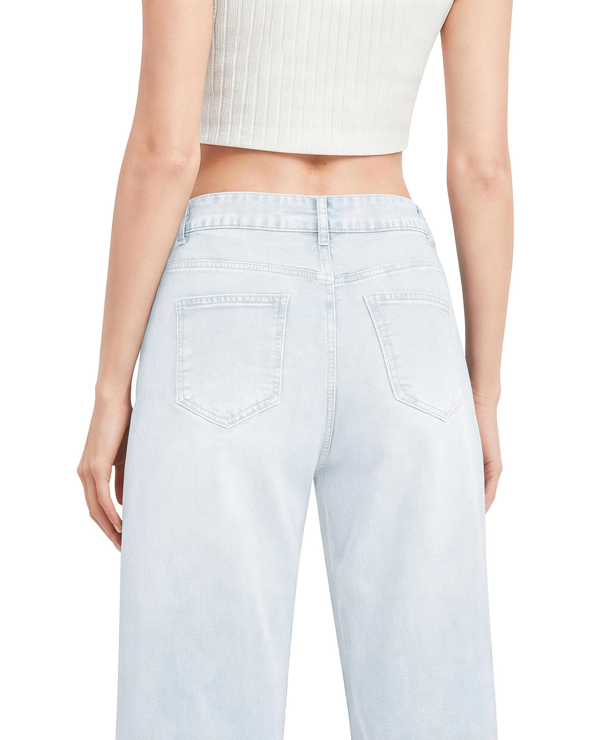 Afterlight Wide Straight Leg Jeans - Sky Blue