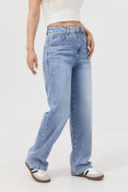 Afterlight Wide Straight Leg Jeans - Light Blue